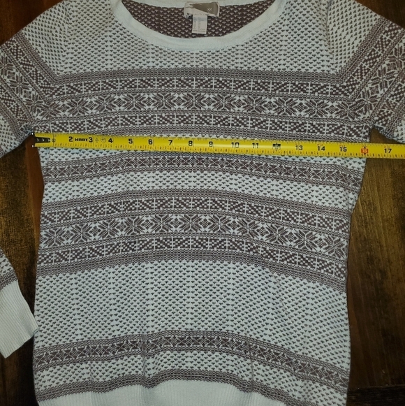 Tan Brown Striped Crew Neck Sweater - XS - Picture 5 of 9